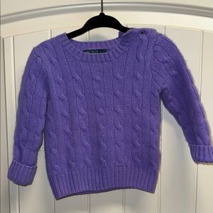 Purple Cashmere RL Cable Knit Sweater